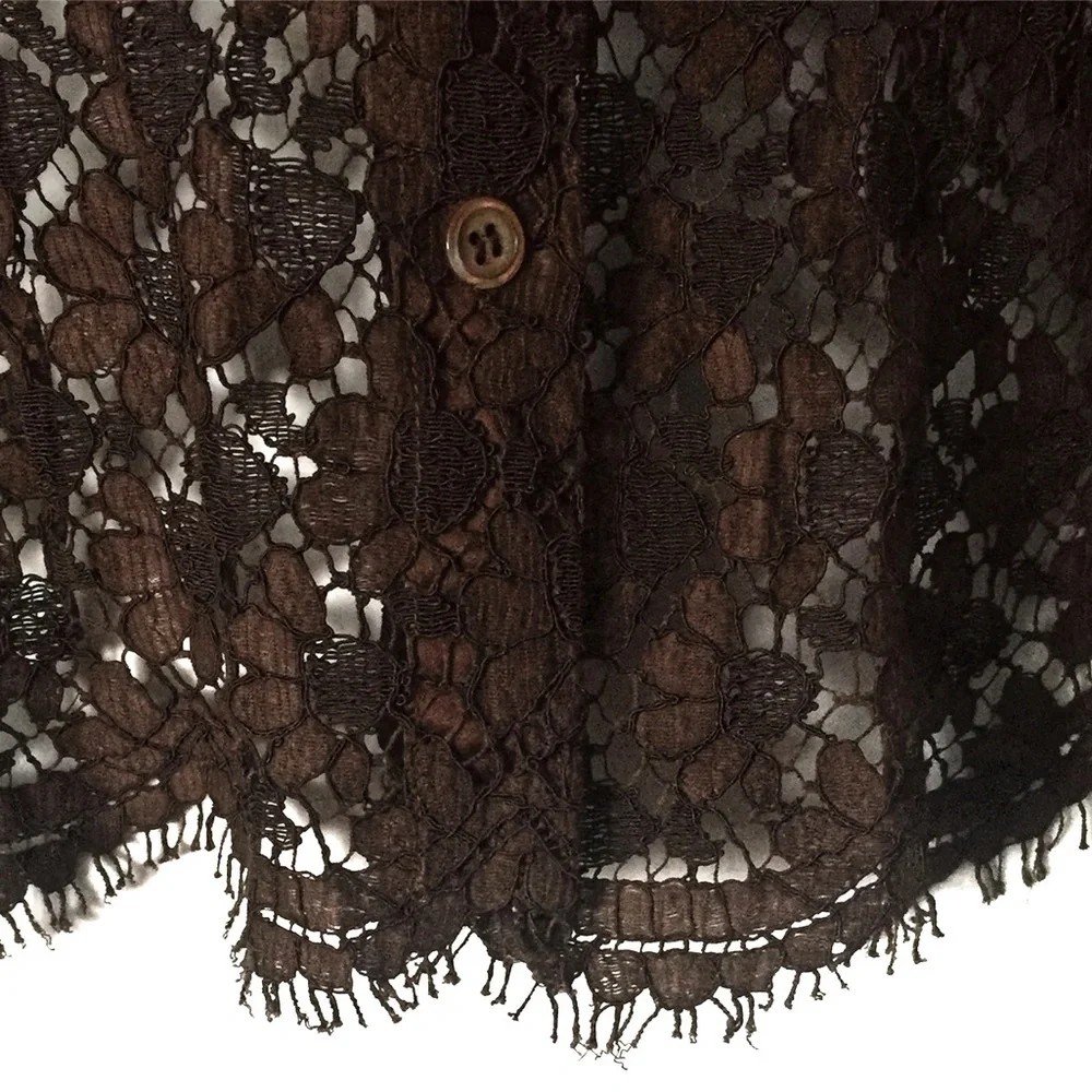Vintage The Wrights Lace Button Down Shirt - Picture 4 of 7